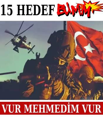 15 Hedef İmha Edildi