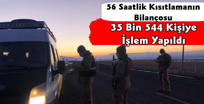 56 Saatlik Kısıtlamada 35 Bin Kişiye İşlem Yapıldı