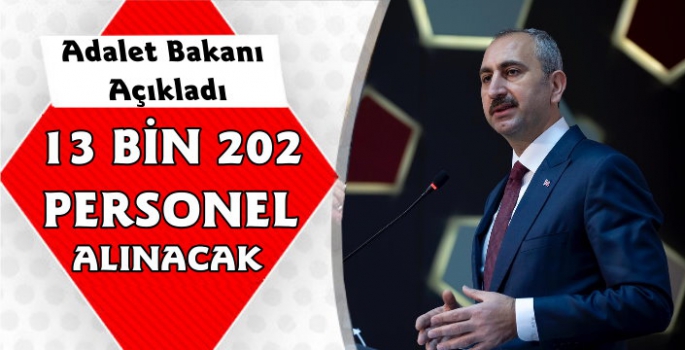 Adalet Bakanlığı 13 bin 202 personel alacak