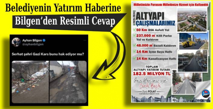 Belediyenin Yatırım Haberine Bilgen'den Resimli Cevap