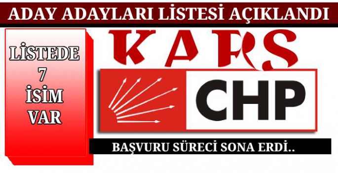 CHP'nin Kars Belediyesi Aday Adayları Listesi Belli Oldu