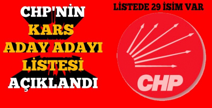 CHP'nin Kars İçin Aday Adayları Listesi Açıklandı