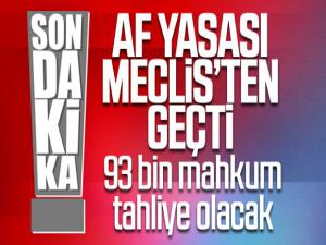 Af Yasası Meclisten Geçti 93 Bin Mahkum Tahliye Olacak