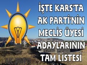 AK Parti Kars Belediye Meclis üyeliği için aday adayı olan isimler