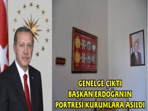 Başkan Erdoğan'ın Portresi Kurumlara Asıldı