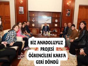 Biz Anadoluyuz Projesi Öğrencileri Kars'a Geri Döndü