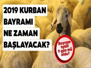 Bu yıl Kurban Bayramı ne zaman. Tüm çalışanlar 9 gün tatil yapacak mı?