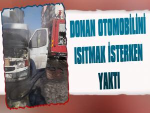 Donan Otomobilini Isıtmak İsterken Yaktı