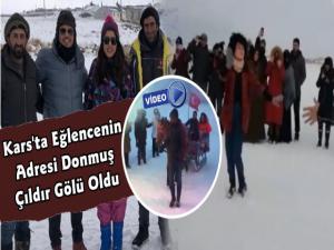 Donmuş Çıldır Gölü Kars'ta Eğlencenin Adresi Oldu