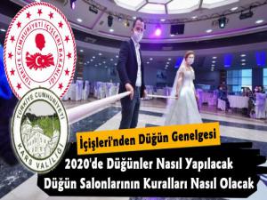 İçişleri Bakanlığı'ndan Düğün Genelgesi