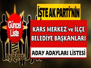 İşte Kars'ta AK Partinin Merkez ve  İlçe Belediyeleri Aday Adayları Listesi