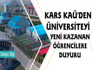Kafkas Üniversitesini Yeni Kazanan Öğrencilere Duyuru