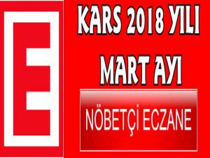 Kars 2018 Yılı Mart Ayı Nöbetçi Eczane Listesi