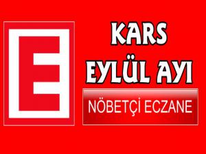 Kars 2019 Yılı Eylül Ayı Nöbetçi Eczane Listesi