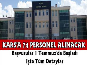 Kars Adliyesi Çeşitli Görevler İçin 74 Personel Alacak, Başvurular Başladı