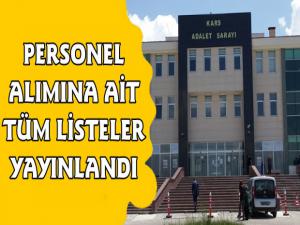 Kars Adliyesi Personel Alımı İçin Listeleri Yayınladı