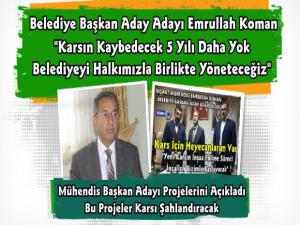 Kars AK Partiden Belediye Başkan Aday Adayı Emrullah Koman Projelerini Açıkladı