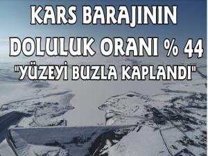 Kars Barajının Yüzeyi Buzla Kaplandı