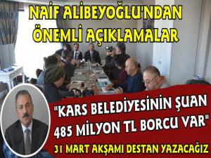 Kars Belediye Başkan Adayı Naif Alibeyoğlu'ndan Önemli Açıklamalar