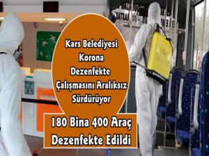 Kars Belediyesi Koronavirüs Dezenfekte Çalışmalarını Sürdürüyor