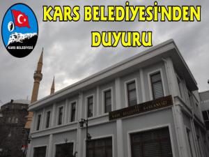 Kars Belediyesinden Duyuru