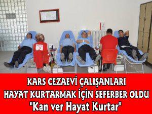 Kars Cezaevi Personelinden Kan Bağışı