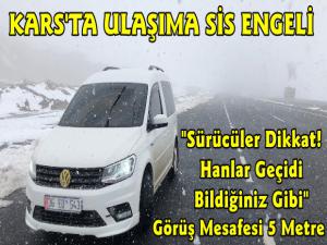 Kars Iğdır Karayolunda Ulaşıma Kar ve Sis Engeli