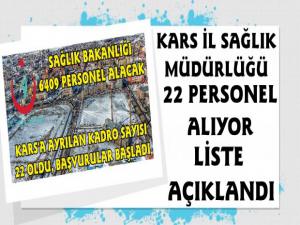 Kars İl Sağlık Müdürlüğüne Alınacak Personellerin Listesi Açıklandı