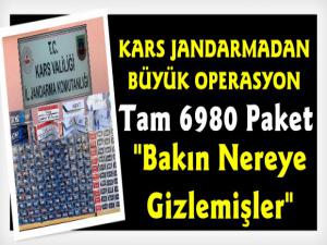 Kars Jandarmadan Kaçak Sigara Operasyonu 6980 Paket Sigara Ele Geçirildi