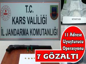 Kars Jandarmadan Uyuşturucu Satıcılarına Operasyon 7 Gözaltı