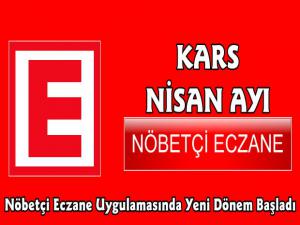 Kars Nisan Ayı Yeni Sistem Nöbetçi Eczane Listesi