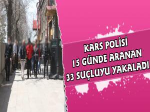 Kars Polisi 33 Suçluyu Yakaladı