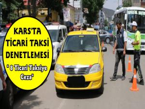 Kars Polisi Ticari Taksileri Denetliyor