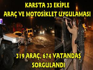 Kars Polisinden Araç ve Motosiklet Uygulaması