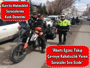 Kars Polisinden Kask Denetimi