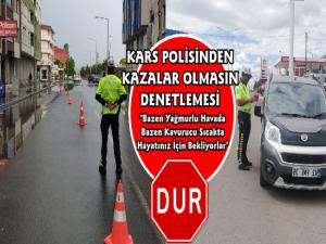 Kars Polisinden Kazalar Olmasın Diye Trafik Denetimi