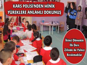 Kars Polisinden Miniklere Okulun İlk Günü Hediyesi