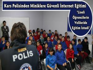 Kars Polisinden Öğrencilere Güvenli İnternet Kullanımı Eğitimi