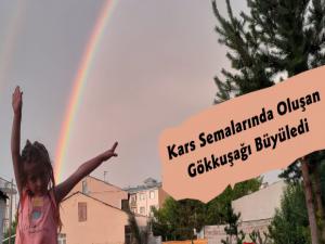 Kars Semalarında Oluşan Gökkuşağı Büyüledi