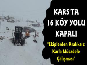 Kars'ta 16 Köy Yolu Ulaşıma Kapandı