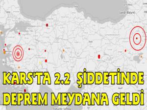 Kars'ta 2.2 Şiddetinde Deprem