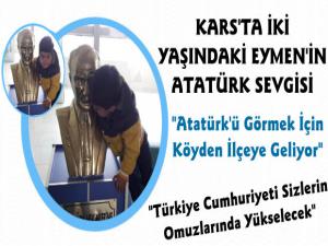Kars'ta 2 Yaşındaki Eymen'in Atatürk Sevgisi Görenleri Duygulandırdı