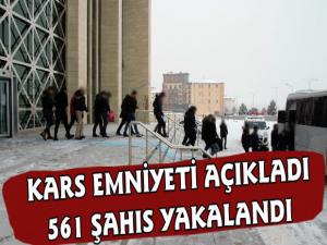 Kars'ta 2018 Yılında 561 Aranan Şahıs Yakalandı