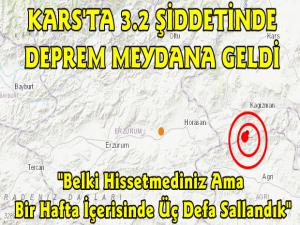 Kars'ta 3.2 Şiddetinde Deprem