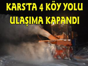 Kars'ta 4 Köy Yolu Ulaşıma Kapandı