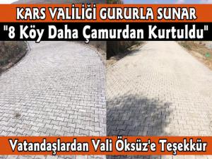 Kars'ta 8 Köyün Yolu Parke Taşıyla Yapıldı