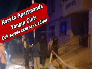 Kars'ta Apartman Dairesinde Yangın