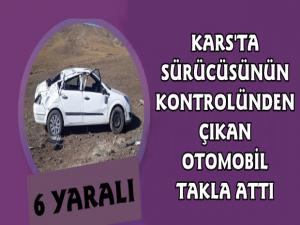 Kars'ta Araç Takla Attı 6 Yaralı