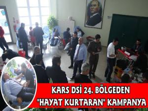 Kars'ta DSİ Çalışanlarından Kan Bağışına Tam Destek