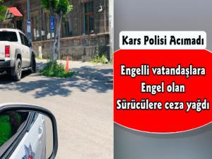 Kars'ta Engelli Yerine Park Eden Sürücülere Ceza Yazıldı